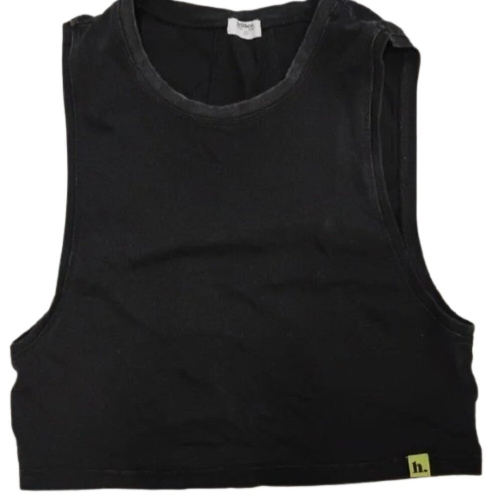 Hellbent Classic Ribbed Black Crop Top
